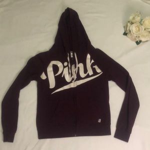 VICTORIA SECRET PINK Burgundy zip up sweater Size S